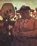 Paula Modersohn-Becker old Poorhouse Woman with a Glass Bottle (nn03) Germany oil painting artist